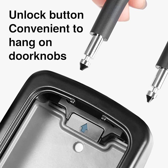 Puroma Key Lock Box, Lockbox for Keys Outdoor Combination Security Lockbox Outside Portable Storage Safe Box for Realtor and Rental, Home Office Apartment Door Handle House Key