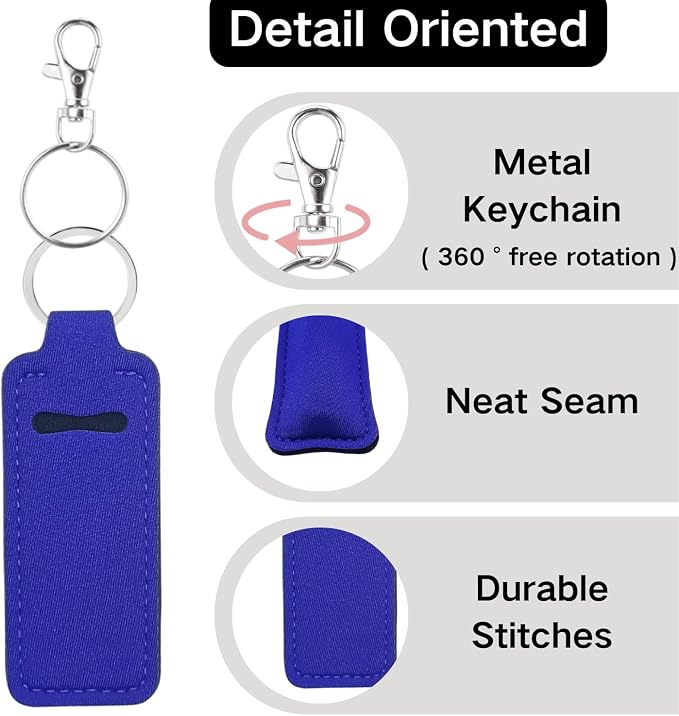 Chapstick Holder Key Chain Lipstick Holder Lip Balm Holder Keychain | Stocking Stuffers Gift, Compatible with Chapstick, Lip Balm and Lipstick, Bag Charm Accessories, Gifts for Women Friend