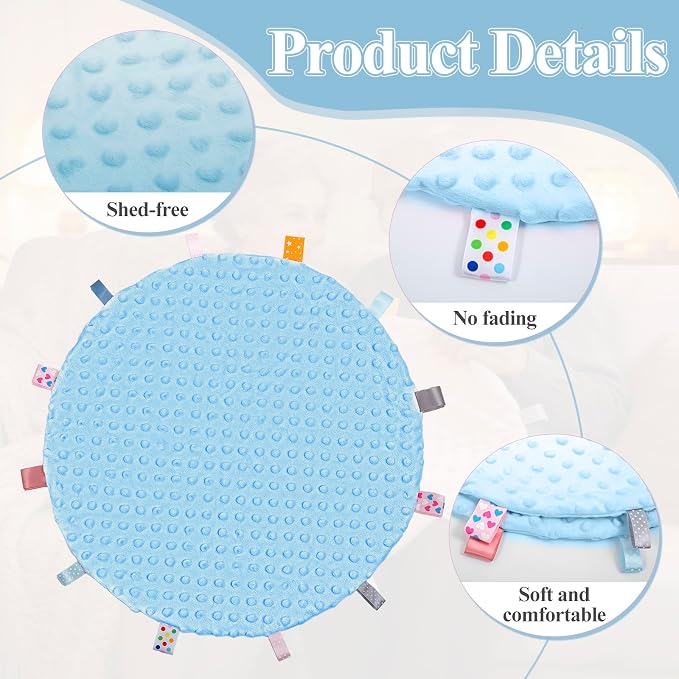 Fidget Blanket for Adults with Dementia, Sensory Mat for Alzheimers Patients, Dementia Activites for Senior (Light Blue, Round - Diameter 50cm / 19.69 inch)