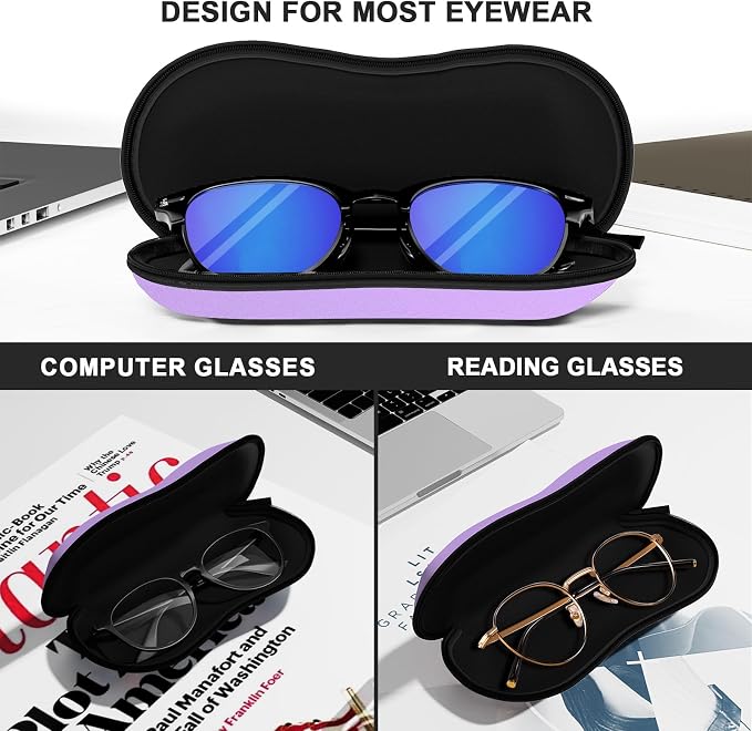 Sunglasses Soft Case, Ultra Light Portable Neoprene Zipper Glasses Case for Men Women