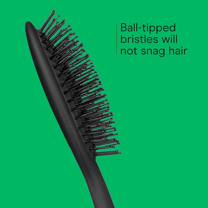 CONAIR Men Hair Brush, Men’s Detangler Brush for Everyday Brushing and All Hair Types, Flexible Cushion Base with Ball-Tipped Bristles Won’t Snag or Pull, Black