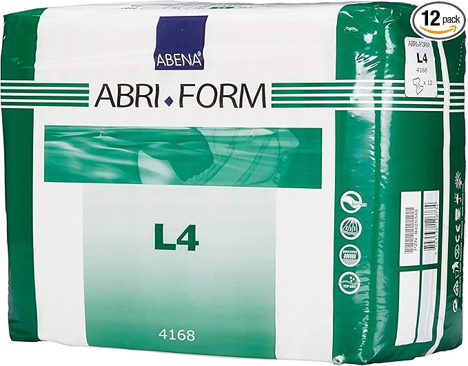 Abena Abri-Form Comfort Plastic-Backed Briefs, Level 4, (Medium To Large Sizes) Large, 144 Count