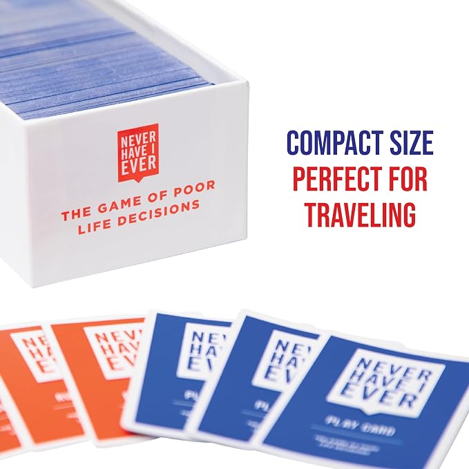 Never Have I Ever Card Game - Party Game of Poor Life Decisions - Ages 17 and Up – The Classic Viral Hilarious and Funny Icebreaker for Adults - 4-12 Players