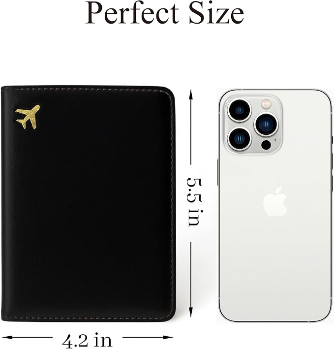 Passport Holder for Travel, RFID Blocking Waterproof PU Leather Travel Passport Cover Case Wallet