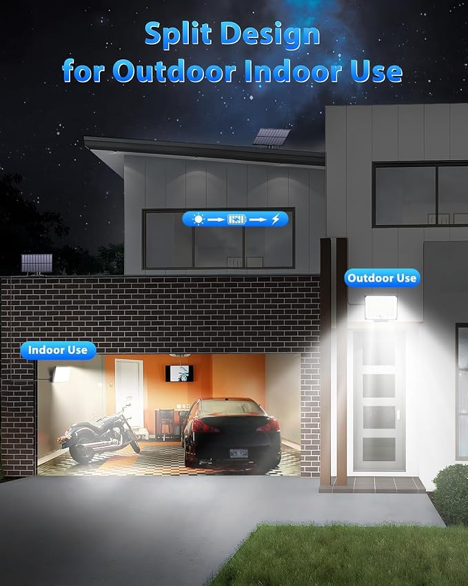 Gusicil Solar Lights Outdoor, Solar Motion Sensor Flood Lights 2Pack | Remote Control,IP65 Waterproof, Motion Sensor,3 Modes,Dusk to Dawn,for Yard Patio Garage