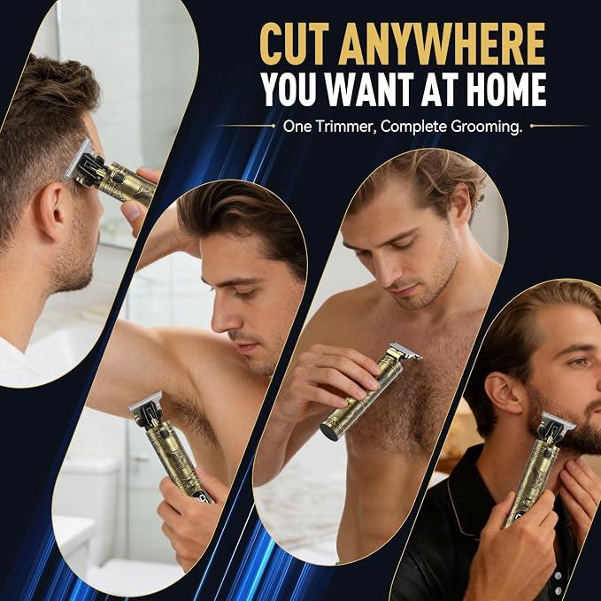 Solati Beard & Hair Trimmer Men, Vintage Hair Clippers, Next-Gen Upgrade | 180-min Running time, Metal Wire Drawing Process, Type-C Rechargeable, Cordless Electric Shaver & Razor, Edgers Trimmer