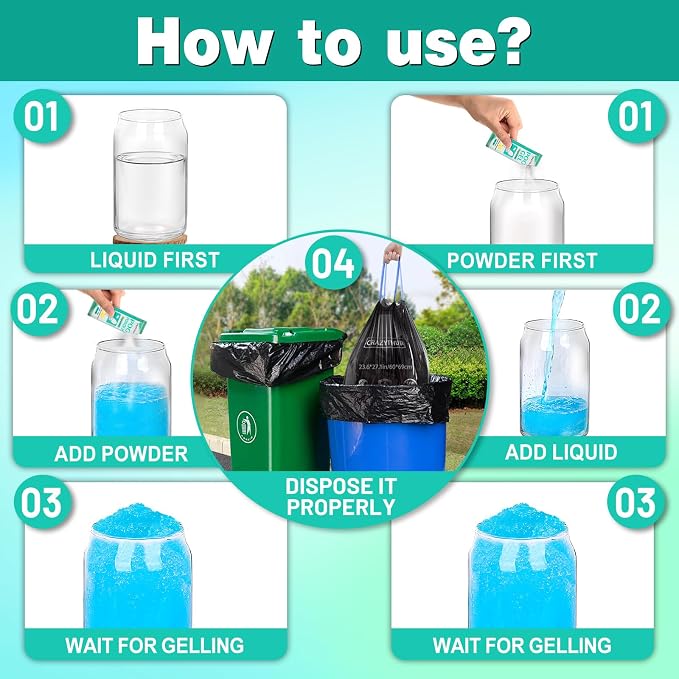 Poo Powder for Portable Toilet Gel Powder, Camping Toilet Gel | Pee Powder, Eco Toilet Gel for 650ml Urine/10g, Toilet Gel Powder for Outdoor Camping and Hiking