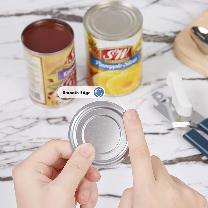 Can Opener Manual, COKORA Can Openers Hand Held with Comfort Anti-Slip Handles, Heavy Duty Stainless Steel Can Opener Smooth Edge and Bottle Openers, Easy Turn Can Openers for Seniors, Kitchen, Blue