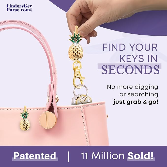 Women’s Bag Charm Key Finder, Car Keychain Hook, Cute Purse Organizer & Tote Bag Accessories, Gifts for Mom - Original