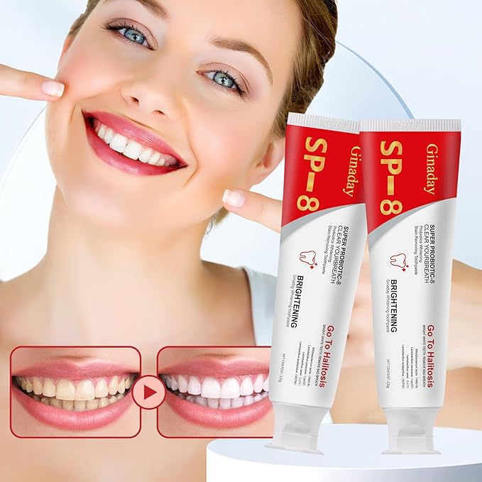 SP-8 Probiotic Ultra Whitening Toothpaste, Deep Cleaning Care Fresh Breath with Probiotic Oral Microbiot. (1 Pcs)