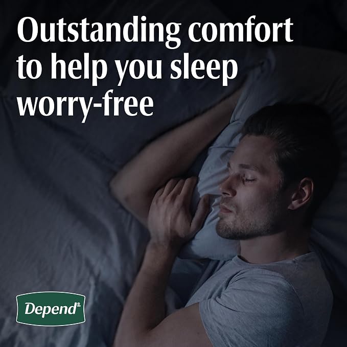 Depend Night Defense Adult Diapers, Incontinence Underwear for Men, Disposable, Overnight, Extra-Large, Grey, 20 Count, Packaging May Vary (Pack of 2)