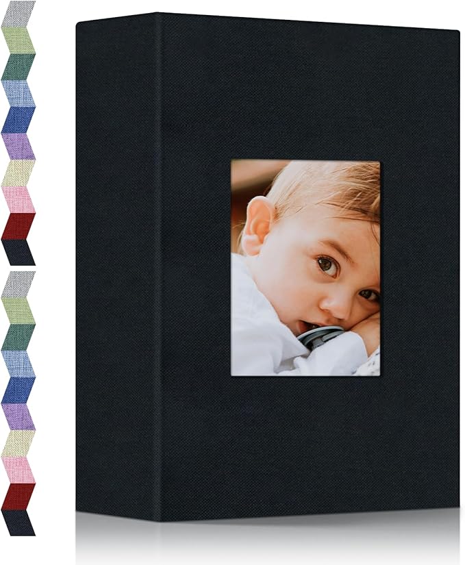 Popotop Photo Album 4x6-200 Photos Photo Books with 200 Horizontal Pockets,Linen Cover Albums for Family Wedding Anniversary Baby Vacation Pictures