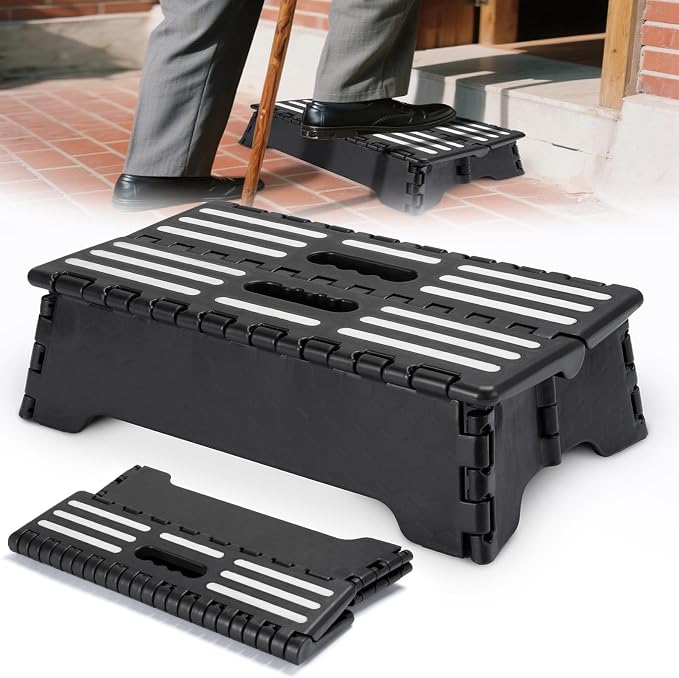 Half Steps for Seniors - Wide Step Stool Half Step Stair Climbing Aid,Wide Step Stool PlatformPlatform Step Safety Step Non-Slip Indoor and Outdoor