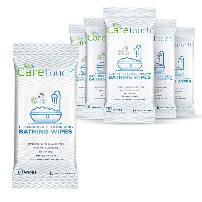 Body Wipes for Adults | No Rinse, Cleansing Shower Wipes | Disposable Bathing Wipes - Great for Camping, Gym and Travel (48 Bath Wipes)