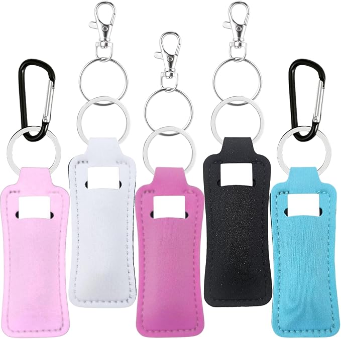 Chapstick Holder Key Chain Lipstick Holder Lip Balm Holder Keychain | Stocking Stuffers Gift, Compatible with Chapstick, Lip Balm and Lipstick, Bag Charm Accessories, Gifts for Women Friend