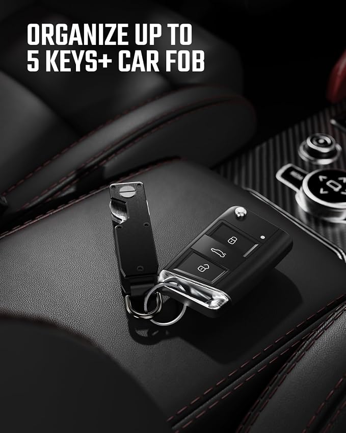 Key Organizer for Men Compact Key Holder Minimalist Key Case Metal Key Chain Key Holder for Keychain Secures 2-5 Keys