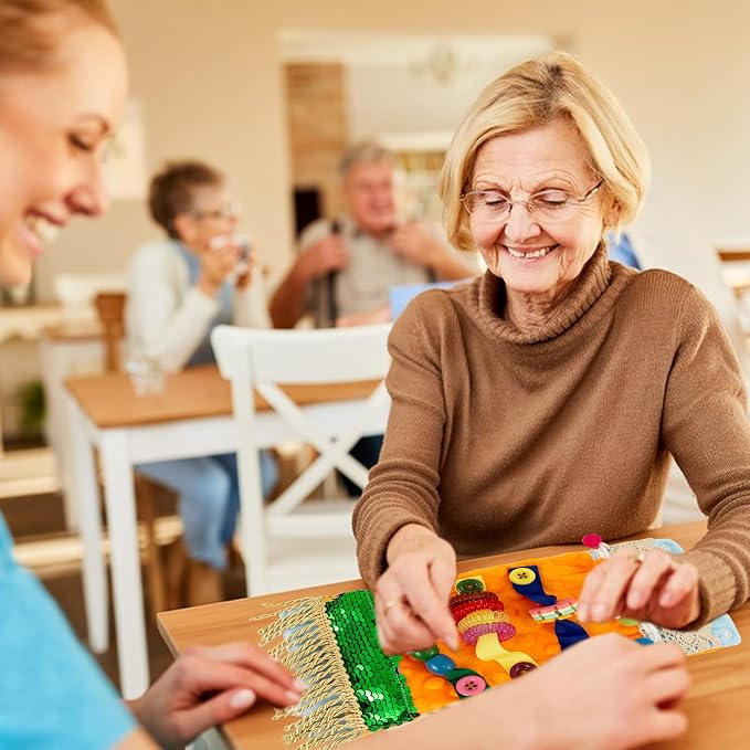 Sensory Toys for Alzheimer Patients Anxiety Relief Autism Therapy Aid, Fidget Toys for Dementia, Dementia Products for Elderly Seniors, Dementia Activities Sensory Arm Pillow Fidget Wrist Cuff