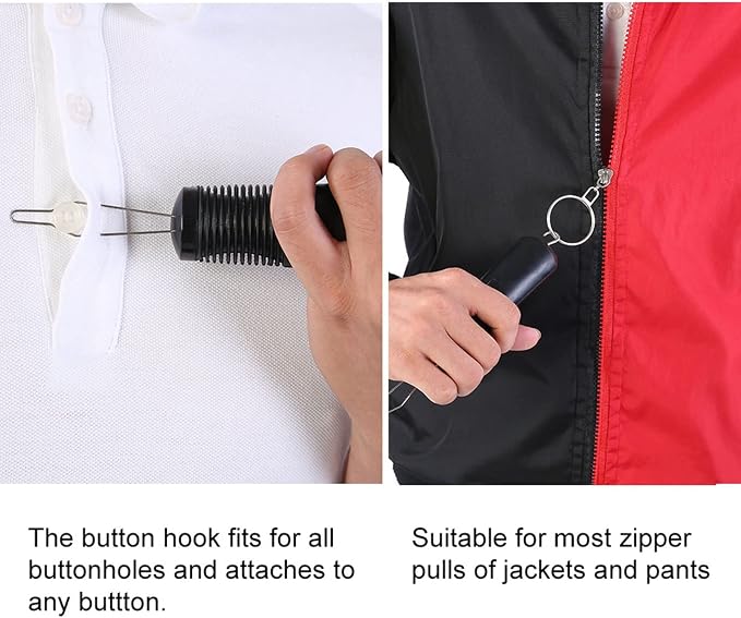 Mingzhe Button Hook Helper Zipper Puller Aid Double Head Design for Arthritis Joint Pain Patients One Hand Use