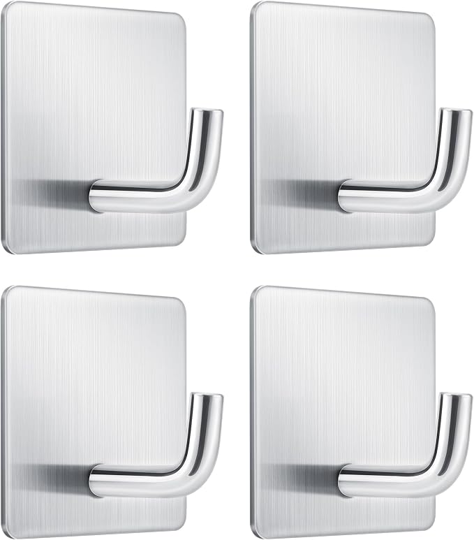 Adhesive Wall Hooks for Fire Blankets - Mondoshop Waterproof Stainless Steel Hooks for Home Office and Outdoor Hanging, Max Load Capacity 6.6 lbs