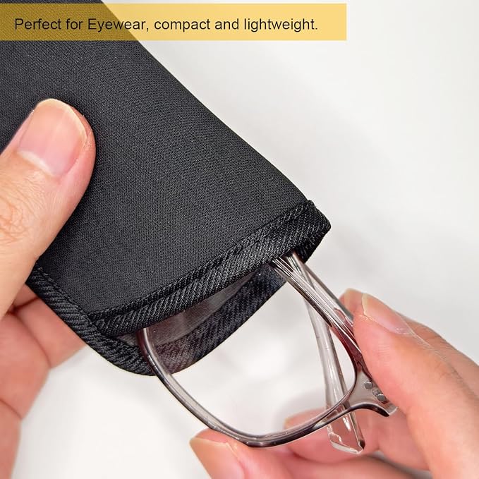 6 Pack Sunglasses Pouch Soft Slim Glasses Slip in Glasses Sleeve Black Eye glasses Pouch Bag