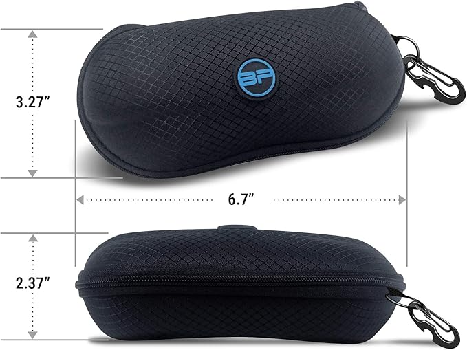BLUPOND Sunglasses Case Semi Hard EVA Shell with Metal Hanging Hook Belt Clip Sun Glasses Storage