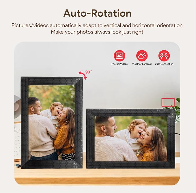 10.1 Inch WiFi Digital Picture Frame,Effortlessly Secure & Private Sharing,IPS Touch Screen, 16GB,Invite Family via Uhale App,Gift for Mother's Day, Parents, Grandparents