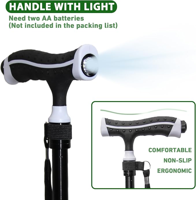 FATTCHIAR Cane with Seat, Adjustable Height 34.2"-39.7" Walking Stick with Seats, Cane Chair Capacity 220lbs, Folding Lightweight Portable Stool for Adults Seniors Camping Hiking