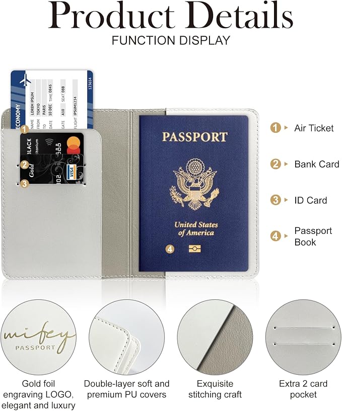 HubbyWifeyGifts Matching Passport Holder for Hubby and Wifey, PU Leather Passport Cover with RFID Blocking, Honeymoon Essentials for Travel, Engagement Gifts for Couples