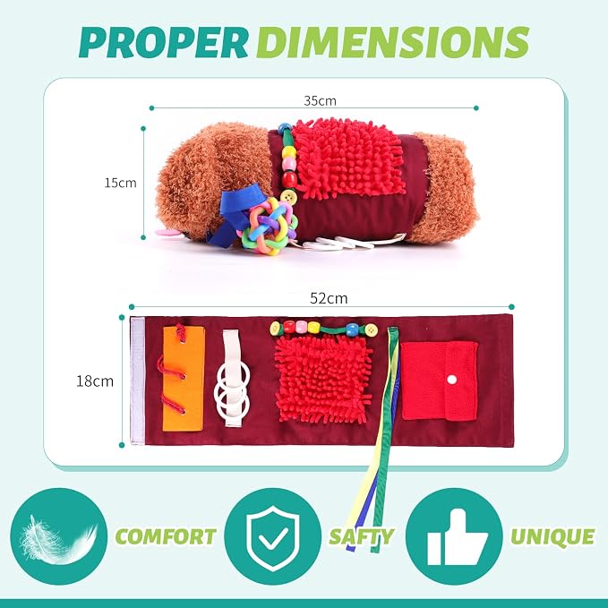 lefeke Fidget Blanket and Muff Dog for Adults with Dementia, Alzheimers Dementia Activities Products for Elderly and Seniors,Gift Game and Toy for Alzheimer’s or Dementia,Sensory Fidget Toys