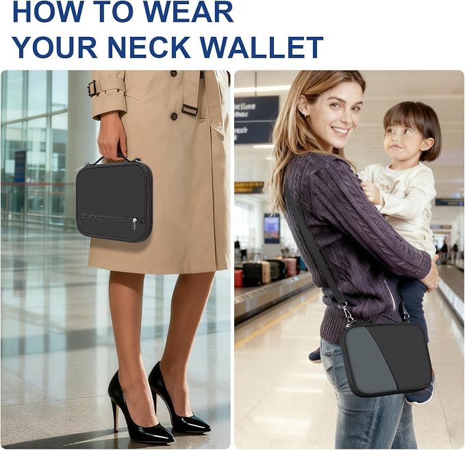 Family Passport Holder for Travel with RFID Blocking, Traveling Essentials Organizer Pouch Bag, Light Passport Wallet for Travel Must Haves Accessories for Women Men