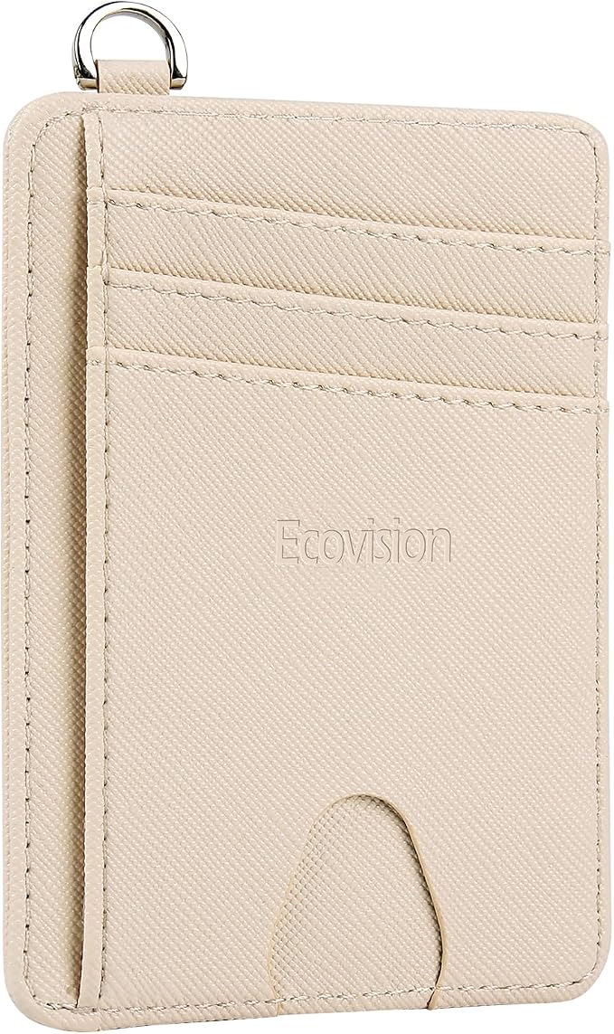 Slim Minimalist Front Pocket Wallet, RFID Blocking Credit Card Holder Wallet with Detachable D-Shackle for Men Women