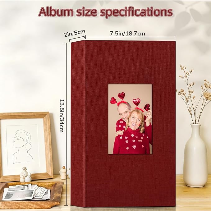 Popotop Photo Album 4x6-300 Photos Linen Cover Photo Books with 300 Horizontal Pockets,Slip-in Picture Albums for Family Wedding Anniversary Baby Vacation Pictures