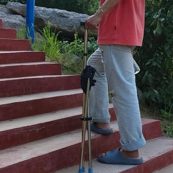 Cane with Chair - 50cm Oxford Cloth Walking Stick, Anti Slip Mobility Aid Stool, Fold Seat for Elderly Adults, Steel Frame Oxford Cloth Support | Portable Travel Hiking Camping Outdoor Convenient