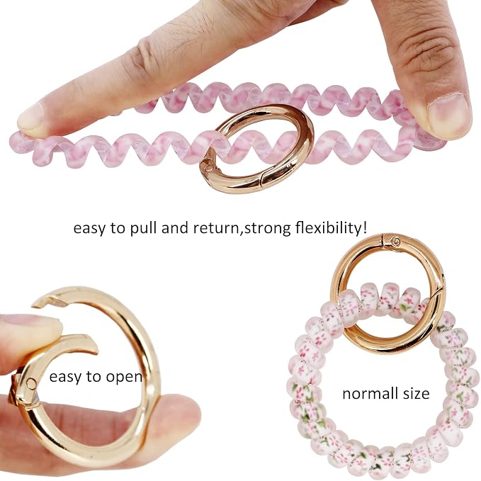 BIHRTC Wrist Key Chain Spring Flexible Spiral Wrist Coil Sauna Keychain