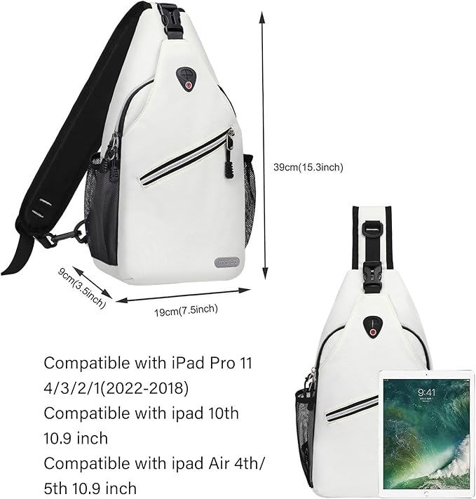 MOSISO Small Sling Bag for Men, Crossbody Shoulder Chest Daypack Bag | Sling Backpack for Casual Travel Hiking