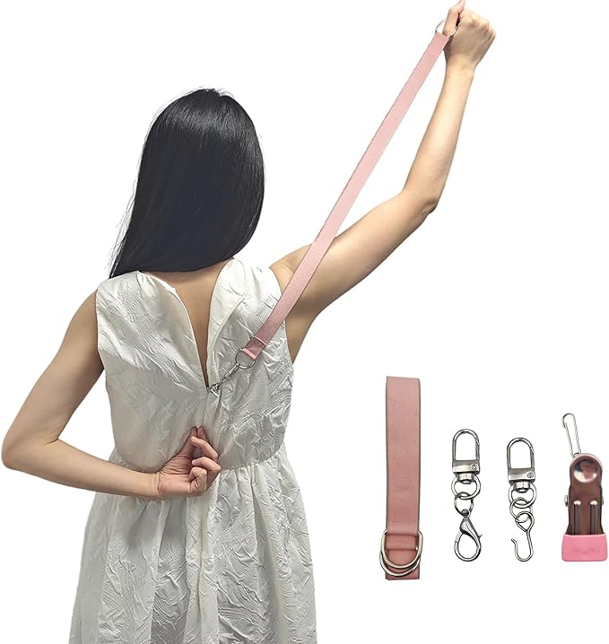 Detachable Zipper Puller Helper for Dress and Boots, Effortless Zipping with Hook and Clip for Various Types of Zippers (Pink)