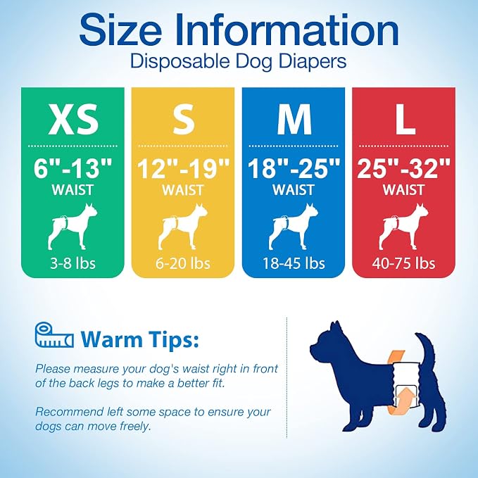 Pet Soft Disposable Male Wrap Dog Diaper,12Pcs,XS