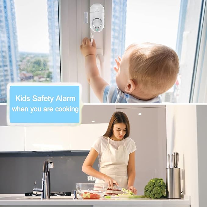 Window Alarm Sensor 12 pack, Door Alarms for Kids Safety, Burglar Door Alarm for Pool, 120 DB Window Alarms for Home Security