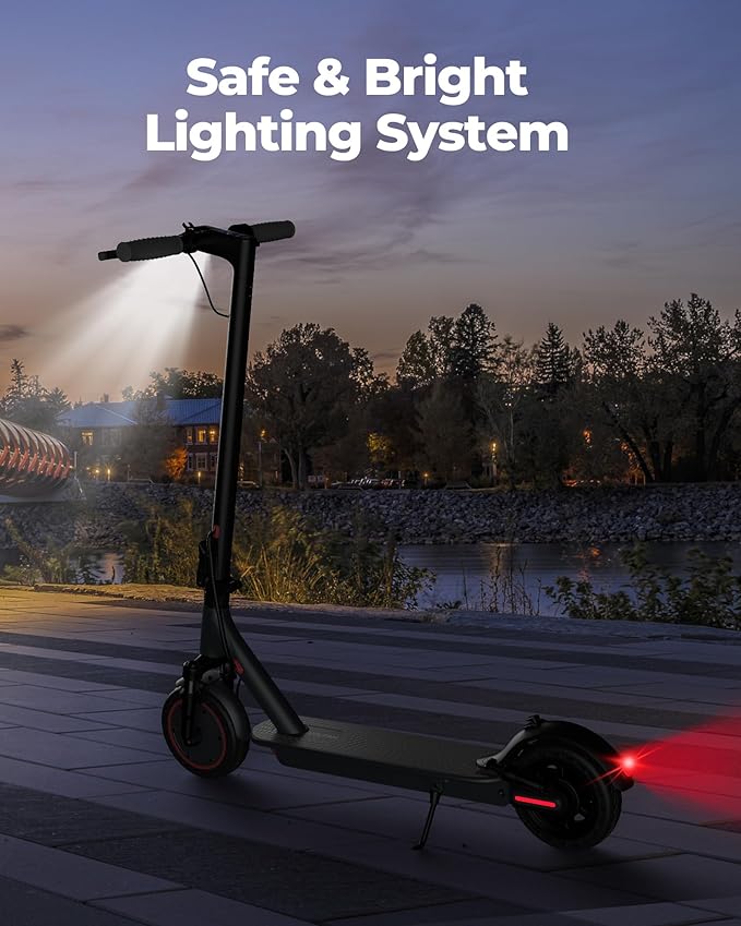 VOLPAM Electric Scooter, 350W/500W Powerful Motor, 8.5"/10" Solid Tires, 19/22Mph, 28/23/21/16 Miles Max Range, Dual Braking