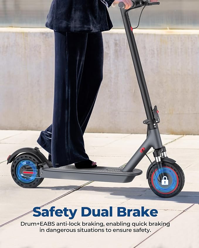 VOLPAM Electric Scooter, 350W/500W Powerful Motor, 8.5"/10" Solid Tires, 19/22Mph, 28/23/21/16 Miles Max Range, Dual Braking