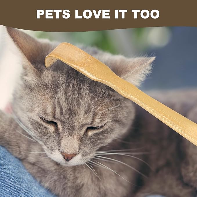 YIMICOO 3 Pack Wooden Back Scratcher, 17 Inch Curved Long Handle Bamboo Back Scratchers Ideal Gifts for Adults Men Women, with Beautiful Gift Packaging