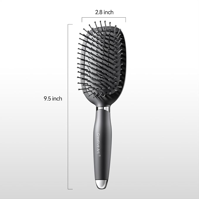 Hair Brush for Men, Detangling & Styling Hairbrush with Flex Cushion Base | Ball-Tipped Bristles, For Wet/Dry Use, Scalp Massage Function, Mens Detangler Brushes for Fine/Thin/Short/Thick Hair, Gray