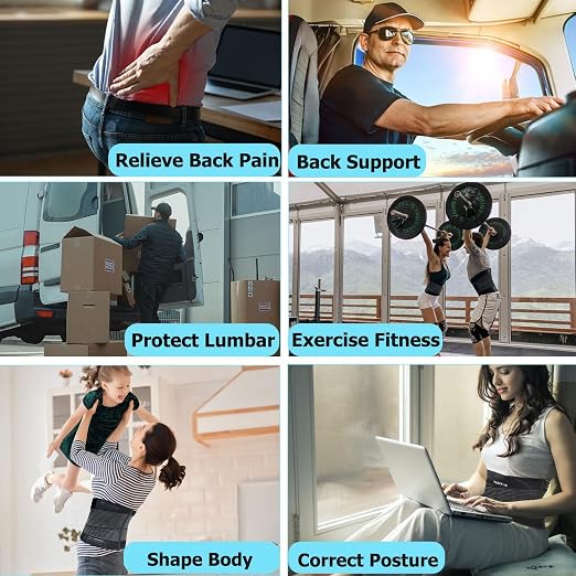 TESETON Back Brace for Men and Women, Relief Lower Back Pain Herniated Disc, Sciatica, Scoliosis, Breathable Mesh, Lumbar Support Belt with 8 reinforced Bones, Easy to Use or Carry WT02 Black-XS