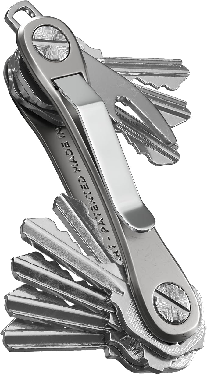 KeySmart Rugged Keychain Multitool Key Holder, Up to 14 Keys | Key Organizer for EDC. Expandable, Durable Build, Reduces Key Chain Bulk & Jingle, Pocket Clip & Bottle Opener Included