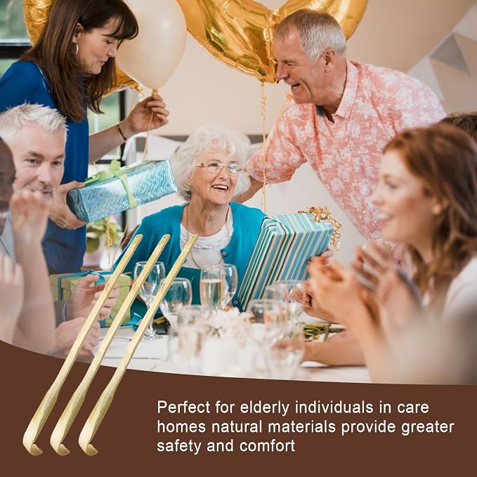 78 Pcs Bamboo Back Scratcher for Itching Relief and Body Massage Bulk Wooden Long Traditional Manual Back Massager for Elderly Women Men, Family, Friends, Nursing Gifts