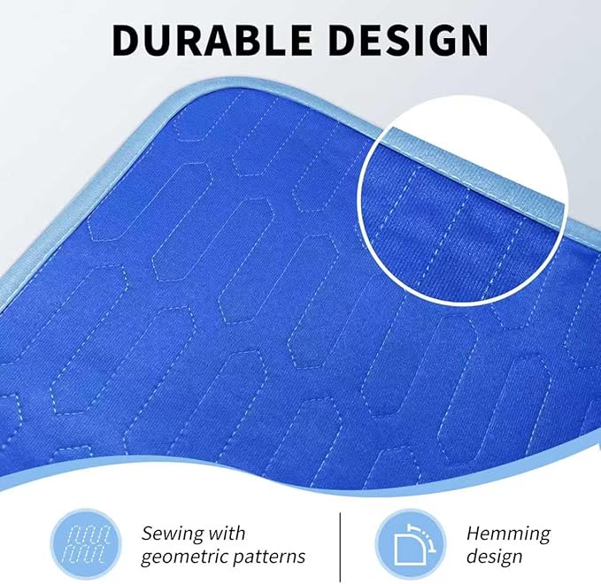 Washable Incontinence Underpads, 34" x 52" (2 Pack) Heavy Absorbency Leakproof Bed Pads with Encased Edges, Reusable Mattress Protector Pee Pads for Adults, Kids, Dogs