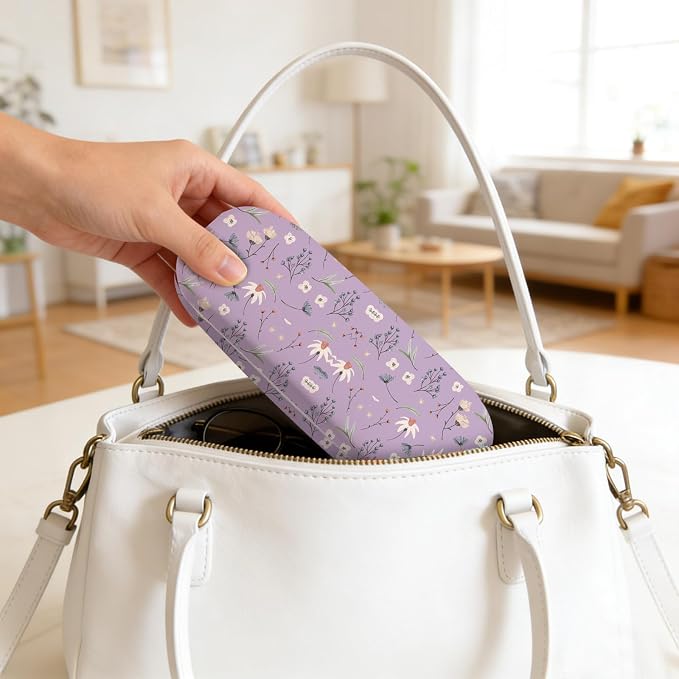 Glasses Case Hard Shell,Portable Protective Eyeglasses Case, Eyeglass Holder Box with Cleaning Cloth, for men women