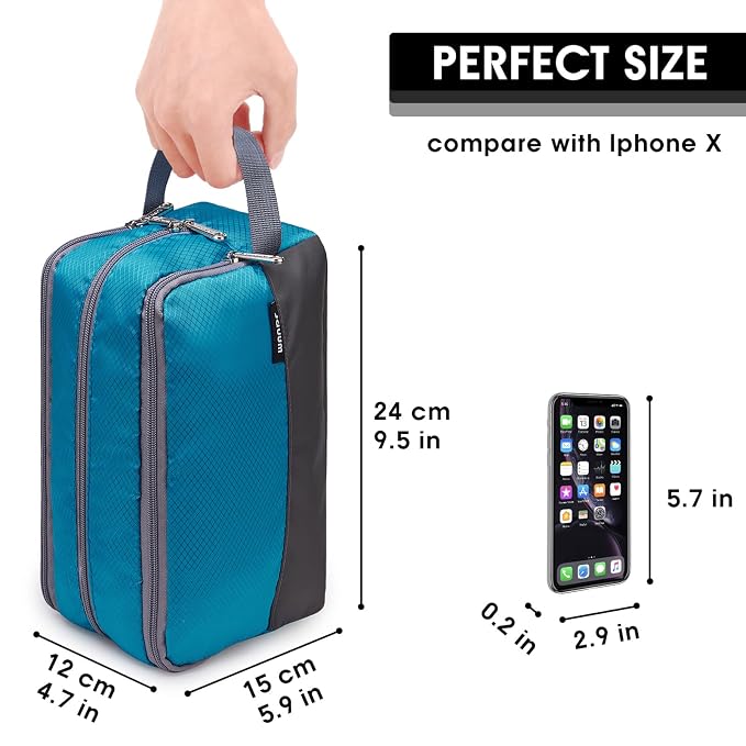 WANDF Travel Toiletry Bag for Men, Small Dopp Kit for Toiletries | Water-Resistant Fabric, Travel Bag for Toiletries, Compact Storage, Shaving Accessories, Weekend Trips