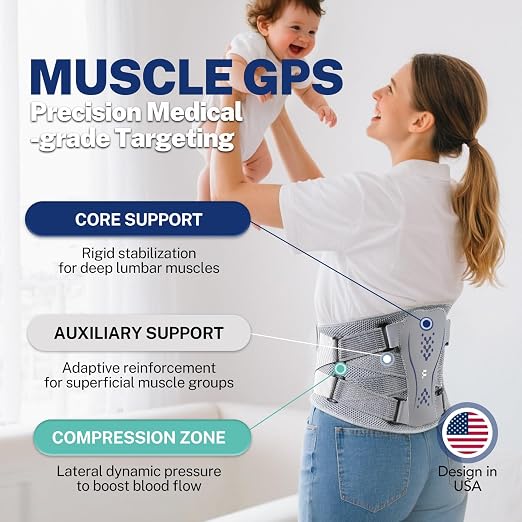 Thin Back Brace for Women Lower Back Pain Relief, Slim Fit & Lightweight for Wearing Under Clothes, Ideal for Sciatica, Scoliosis, Posture, Lifting, Size M