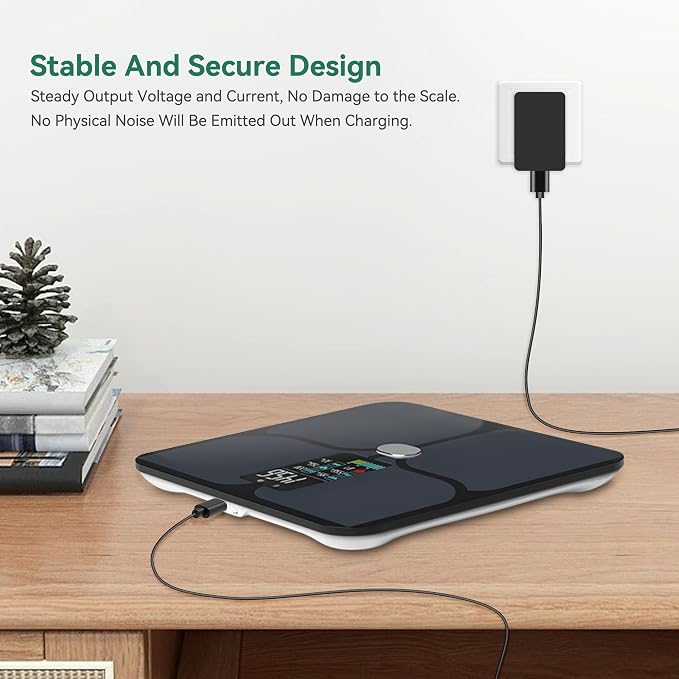 Body Weight Scale Charger, FITE ON USB Power Adapter Compatible with ABLEGRID Digital Smart Bathroom Scale Body Fat Scale